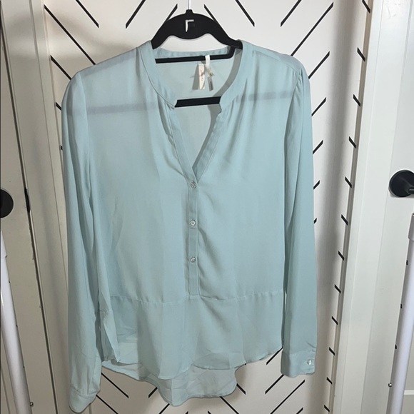 Frenchi Light Blue Button-Up Blouse - Picture 1 of 3